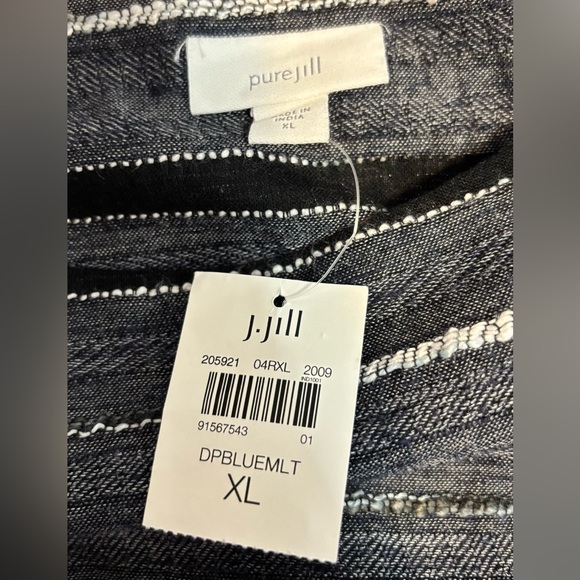 J. Jill Pure Jill Navy Black Stripe 3/4 Sleeve Top New With Tags Women Size XL - Picture 5 of 7
